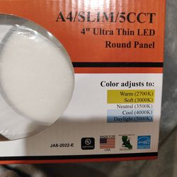 4"Ultra Slim Led Round Panel Light 5cct 27k-50k UL Approved 