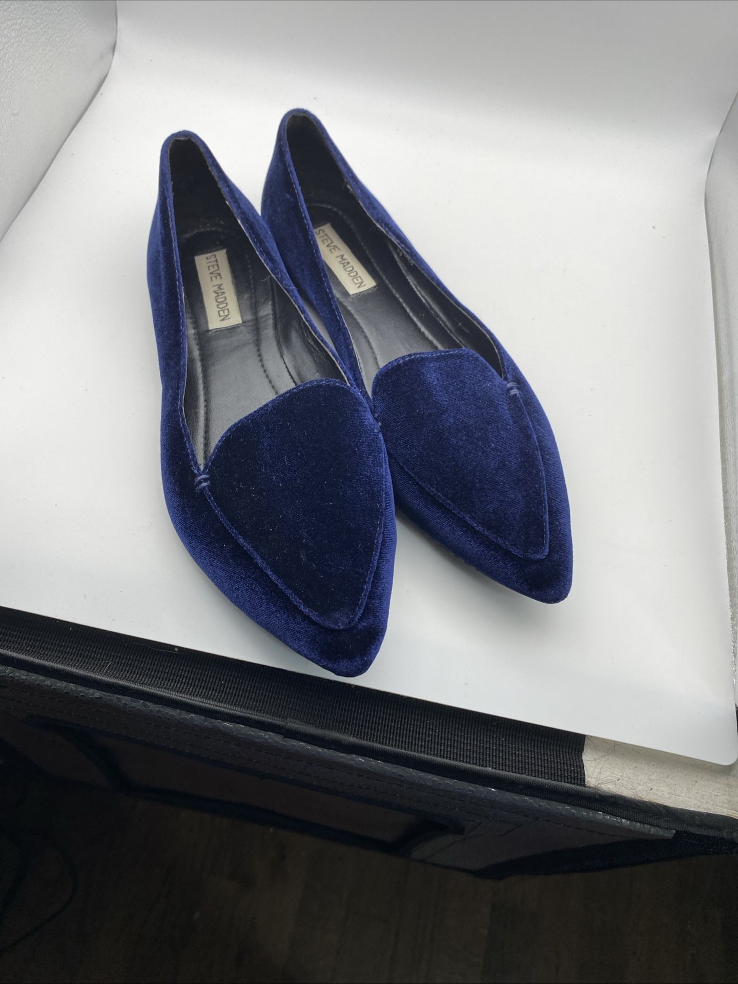 Steve Madden Feather Blue Suede Loafer Flats Women's 9.5