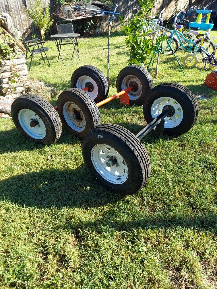 Concrete mixer axle and and tires