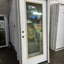 Door Exterior 36in x 80in Metal Full Glass Right Hand 