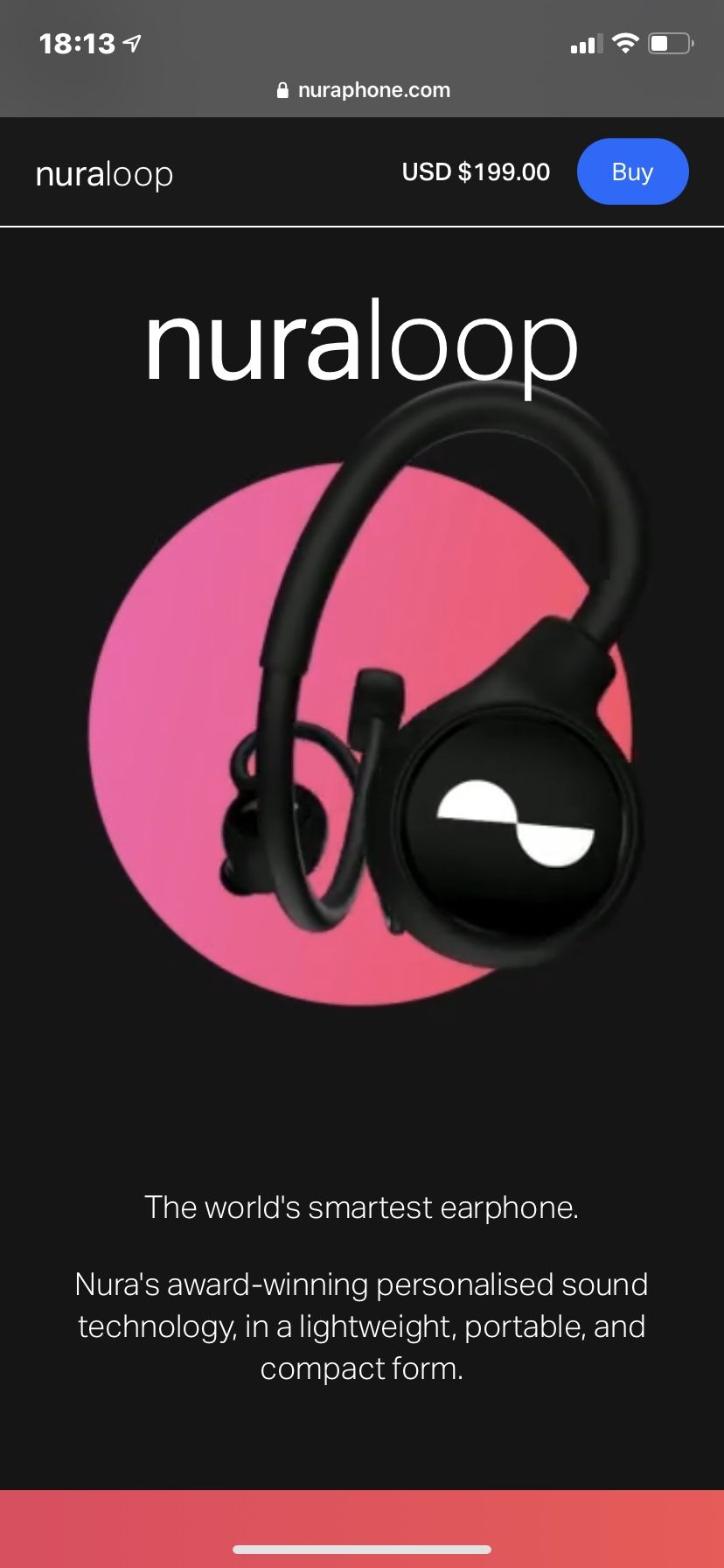 NuraLoop bluetooth earbuds smart sound ! AMAZING