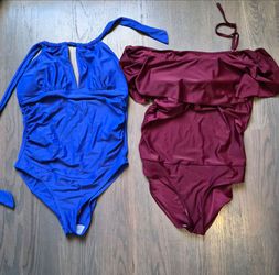 2 Maternity One-Piece Swimsuits – Size Medium – $15