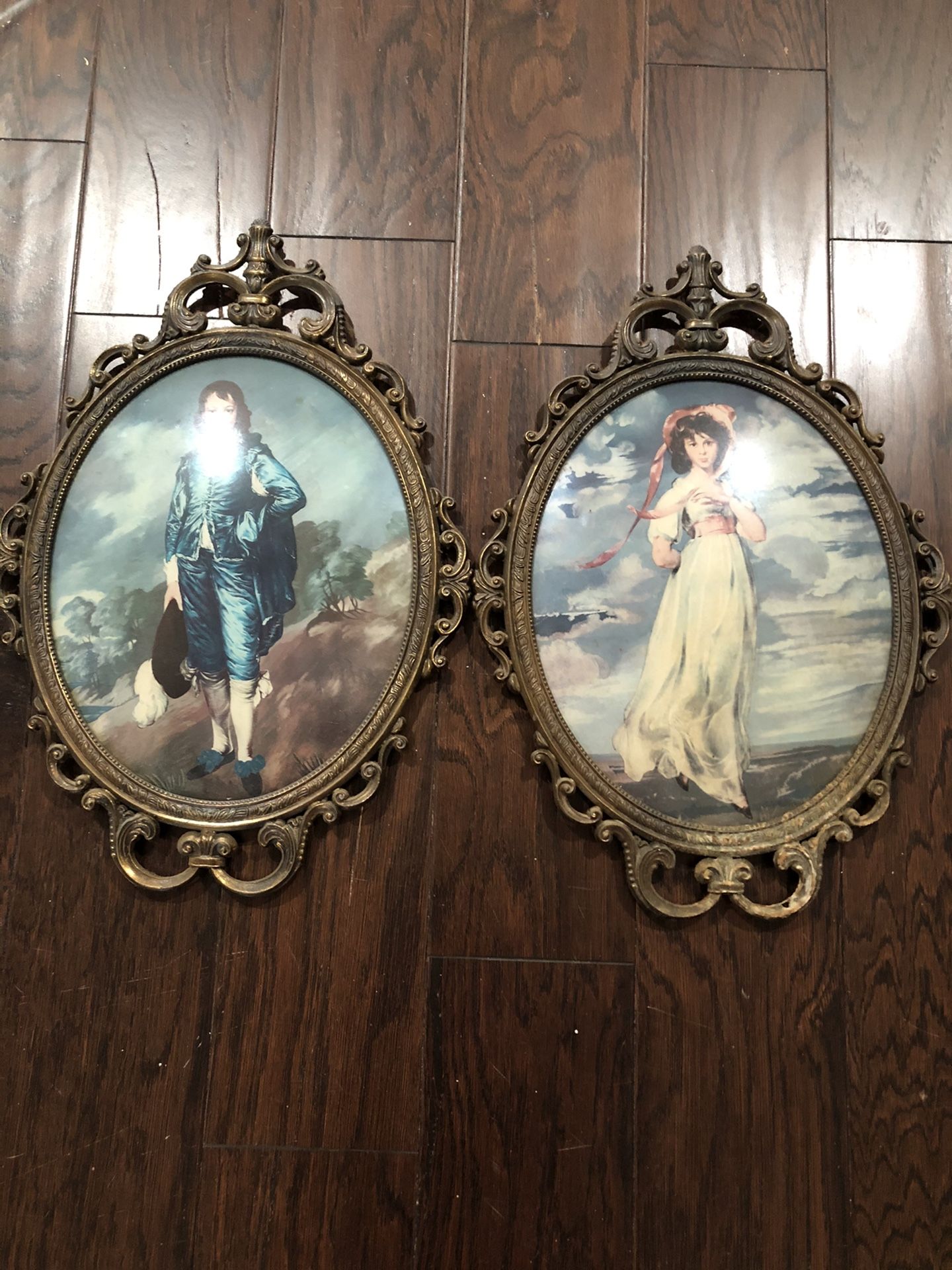 Vintage Pinky (Pinkie) and Blue Boy in bubble frames