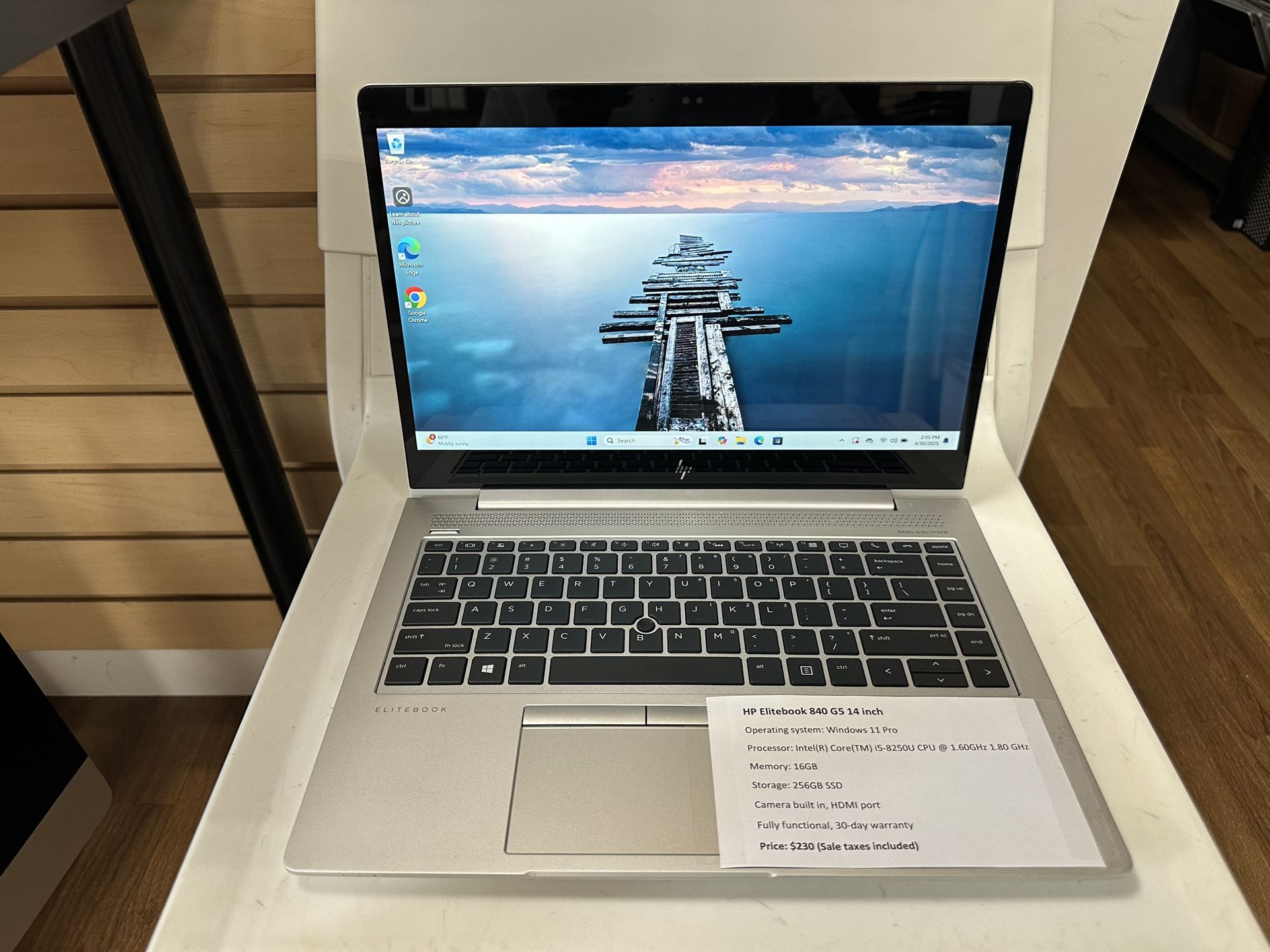 HP Elitebook 840 G5 14 inch core i5 8th gen 8GB RAM 256GB SSD