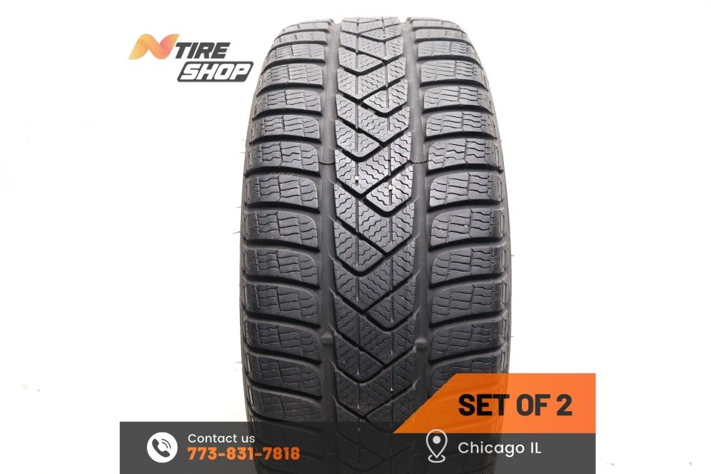 Set of 2 Used 7.5/32 Winter 205/40R17 84H Pirelli Winter Sottozero 3