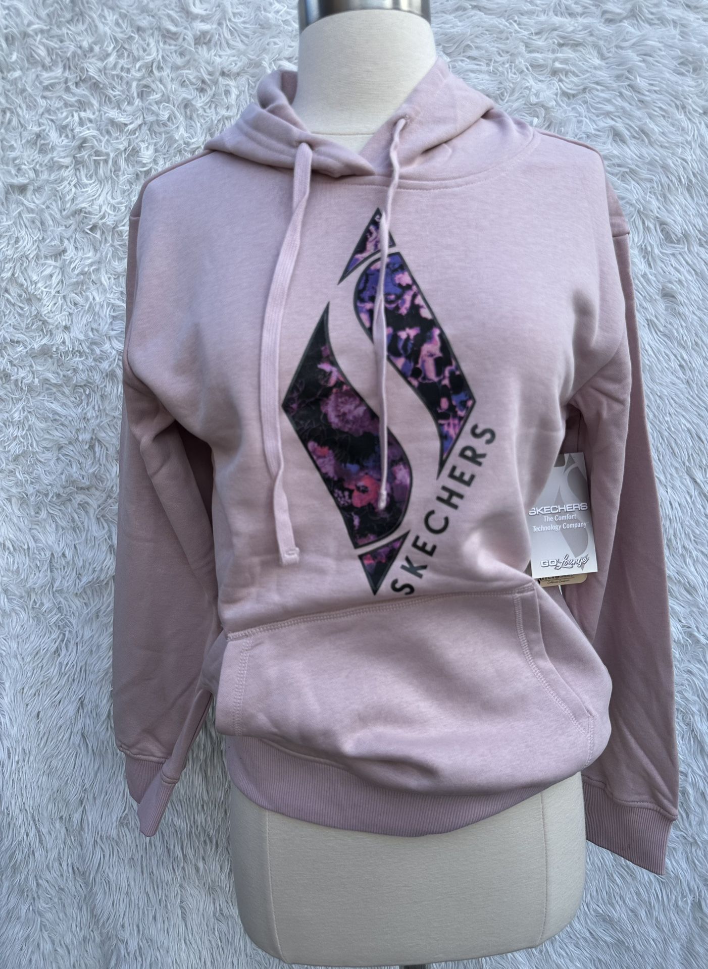 Skechers Light Pink Graphic Hoodie for Women size Medium