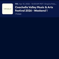 (4) Coachella W1 Tickets
