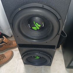 Brand New 2 12inch Deaf Bounce Machete Subs In A Qbomb Ported Box And A Stetsom 3k 1ohm Amp Very Good Subs And Amp $680firm Pickup Only Serious Buyers