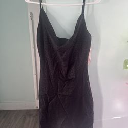 Black Leopard Print Dress - Medium