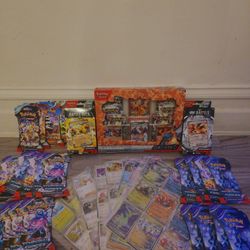 Pokemon CARD LOT 22 Sealed Packs/2battle Decks/Charizard EX BOX SET/20 PAGES of SINGLES