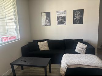 Black corduroy couch