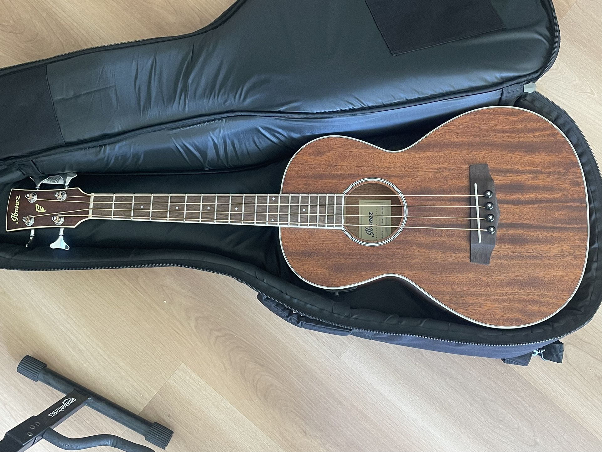 Acoustic Bass Guitar With Gig Bag And Stand
