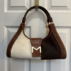 Beautiful vintage Michael Michael Kors brown cowhide shoulder bag.