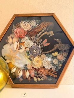 seashell mosaic shadowbox artwork