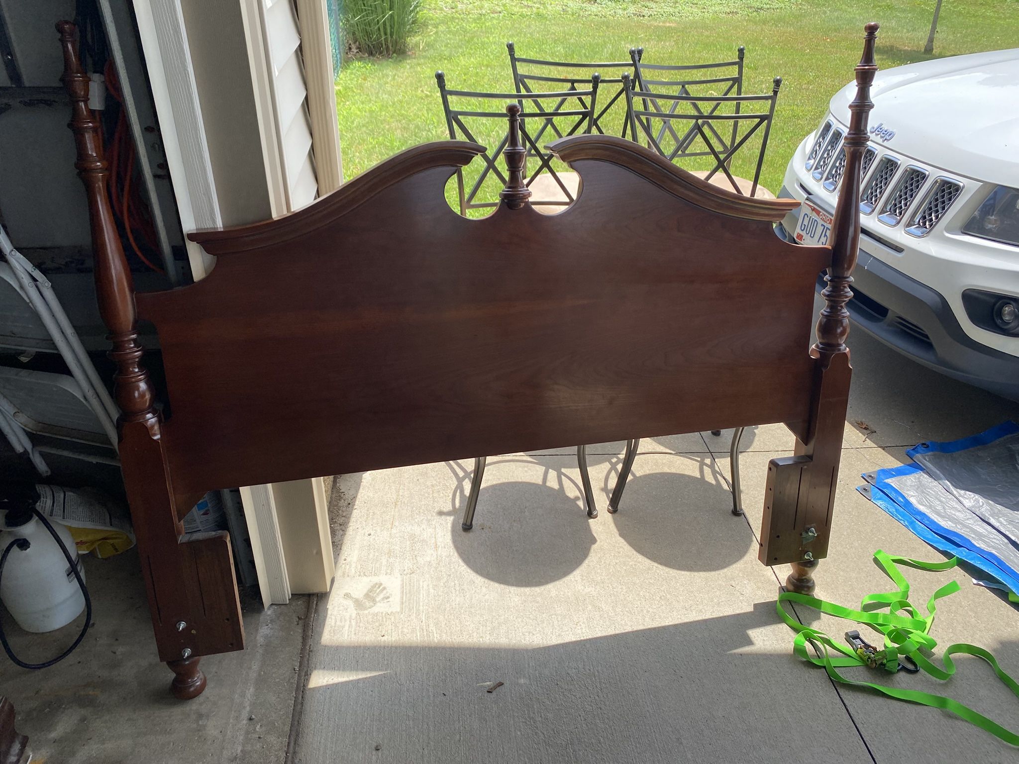 Vintage Dresser Headboard And Mirror By American