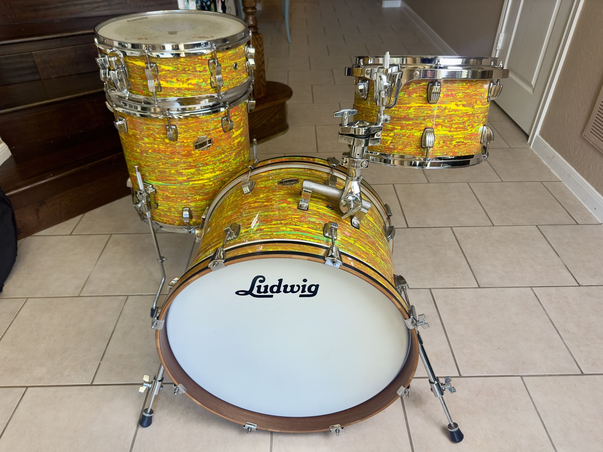 Ludwig Element SE Retro Citrus Mod Drum Kit Drum Set *Rare*
