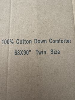 Twin Size 100% Cotton Down Comforter