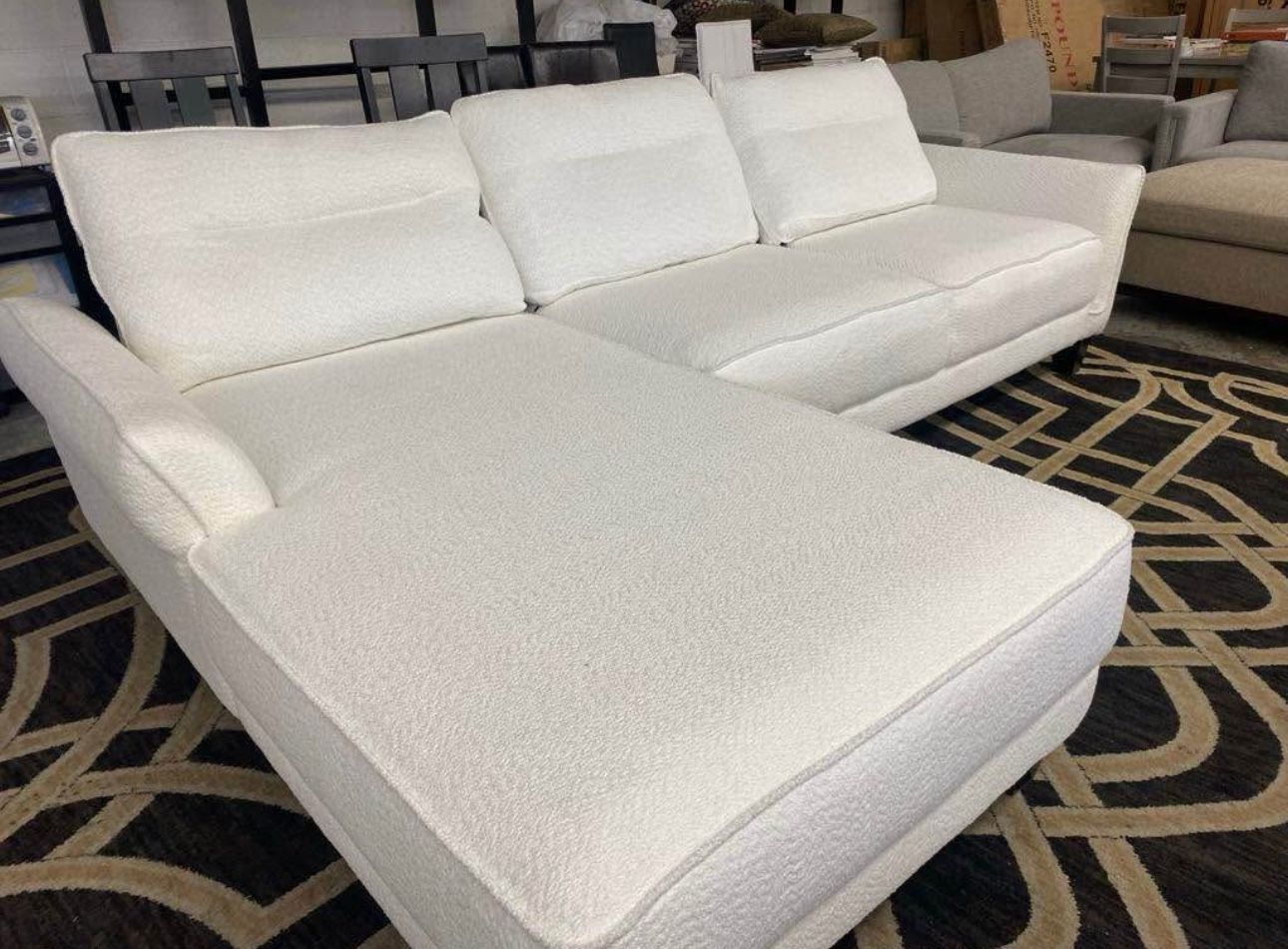 White Boucle Sofa Sectional