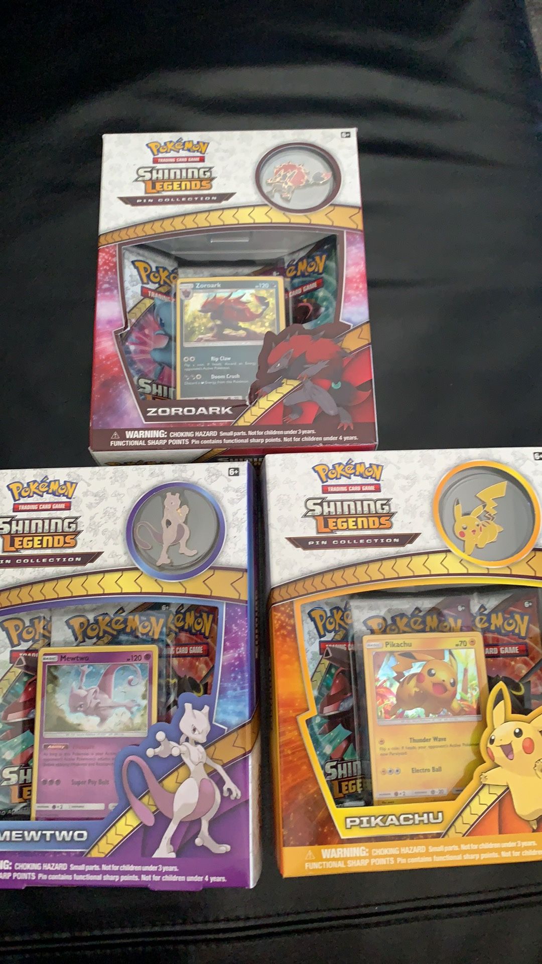 Shining Legends Pikachu/Mewtwo Pin Collections