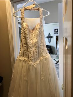 David’s Bride Dress/Trim Rose Gold