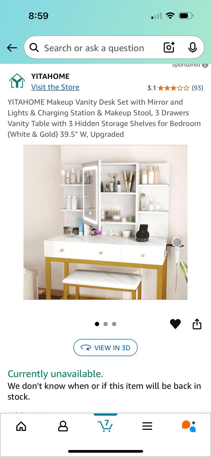 White Makeup Vanity With Light Up Mirror