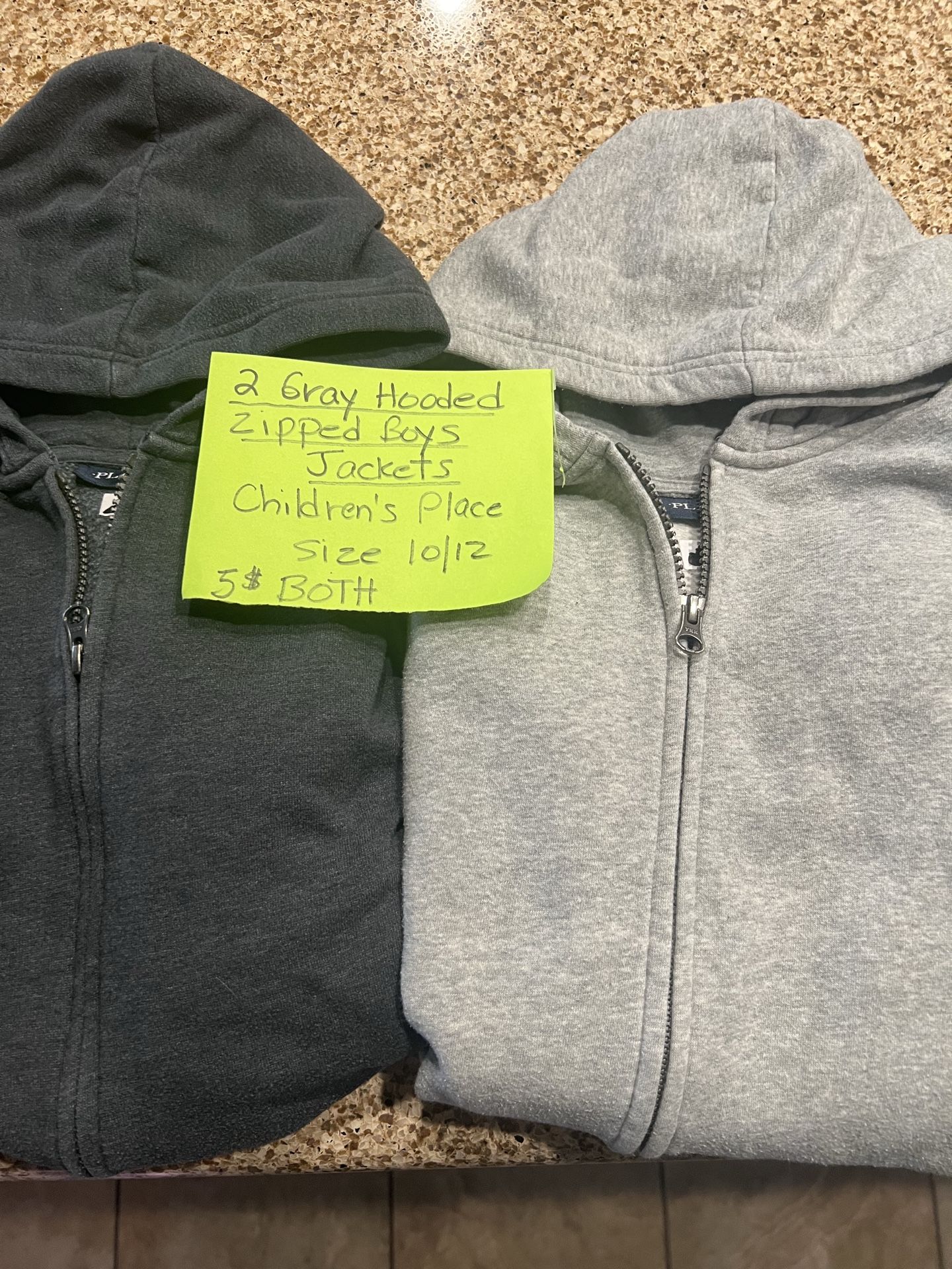 😀 two gray boys hoodie jackets with zipper😀