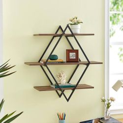Modern 64 in. Brown Metal 3-Shelf Bookcase with Cabinets