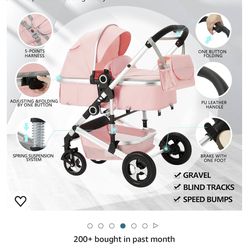 Pink Baby Stroller By kinder king - New Never Used