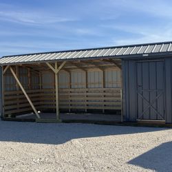 10ft.x24ft. Run-in Shed With Tackroom Horse Barn Cattle Shed 
