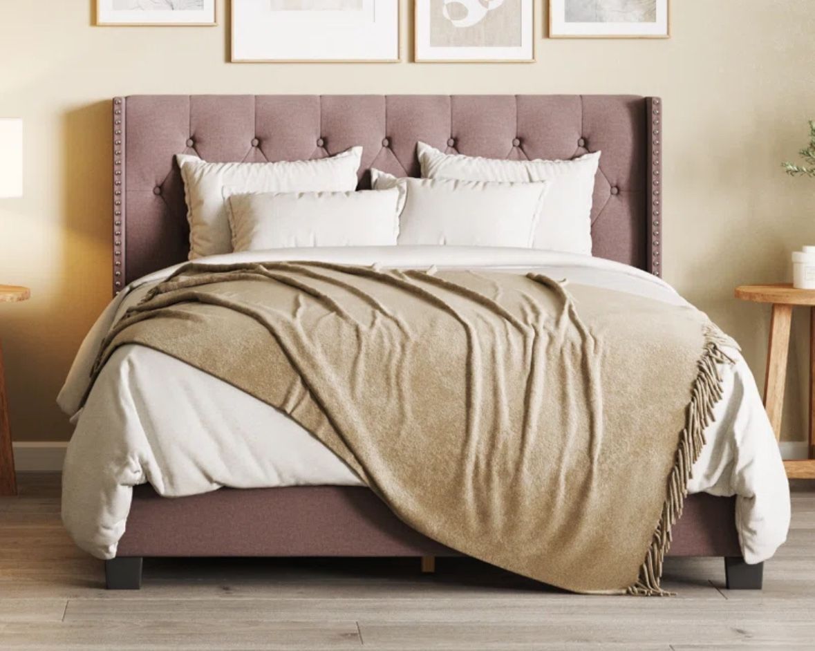 Queen bed with headboard. Mattress and deliver availble but not included.