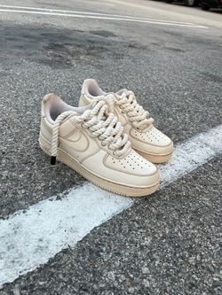 Custom Coffee Dyed Af1 With Rope Laces