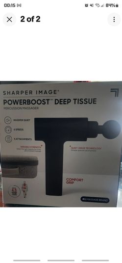 NEW Sharper Image PowerBoost Deep Tissue Massage Gun w/ Case – Sealed