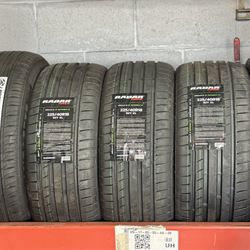 225-40R18 Brand brew tires set Mount Balance 330