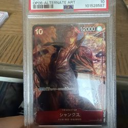 PSA 10 GEM MINT 2023 ONE PIECE SHANKS ALTERNATE ART JAPANESE G2614