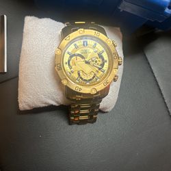 Invicta Watch Worn 3 Times 18k Gold Plated