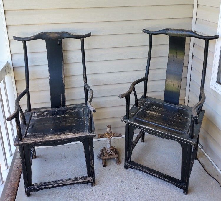 Pair Of Chinese Yoke Back Chairs