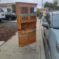 Free Oak Corner Hutch