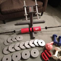 Weight Set Barbell And Dumbbells 