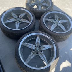 4 - 245/35zr20 5x120 5x4.72 5x4.75 Chrome S10 Camaro Rims Wheels With Tires!!!