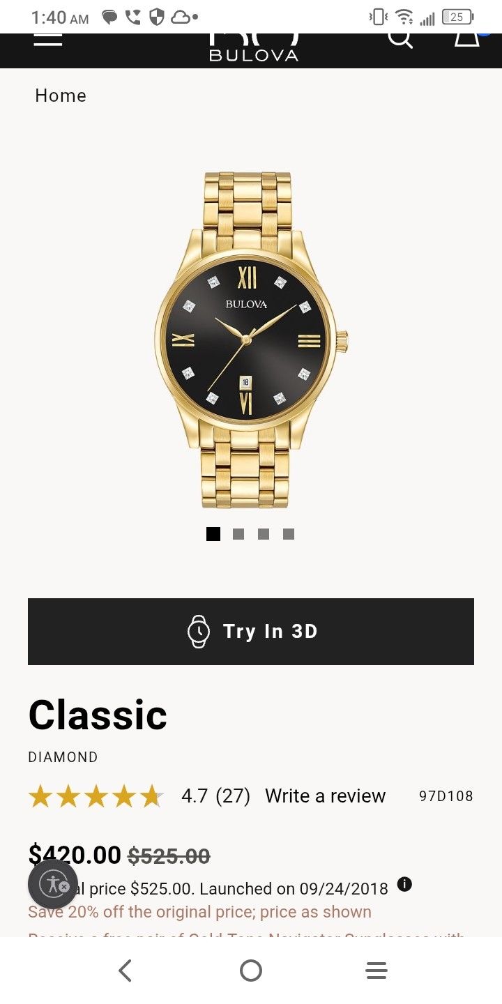 Bulova Classic Diamond Watch