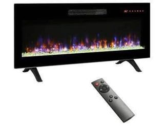 Electric Wall-Mount Fireplace with Remote