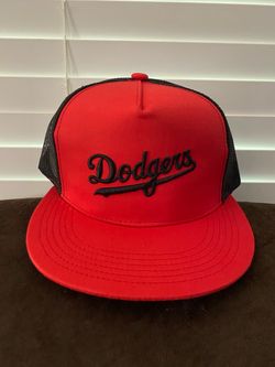 Dodger Embroidered Red and Black Mesh Trucker Hat