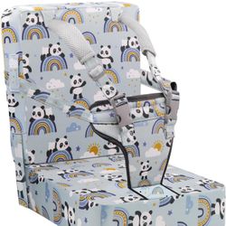 Booster Seat for Kitchen Chair at Table - Toddler Harness Seat Straps High Back Detachable Cover Ease of Cleaning Sturdy Booster Seat for Dining Table