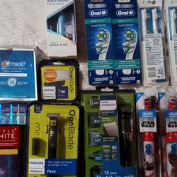Norelco Trimmer, Electric Razor, Oral-B Electric Toothbrushes Also Oral-B Electric Toothbrush Heads * 4 Packs , Crest Teeth Whitening, Tops Teeth Whit