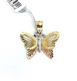 14Kt Tri Color Gold Butterfly Pendant 2.55g 21977924
