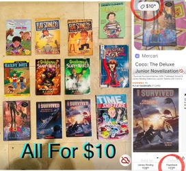 $10 For All Big Bundle of Kids Chapters books,Graphic Novels,I survived,Goosebumps etc 12 books