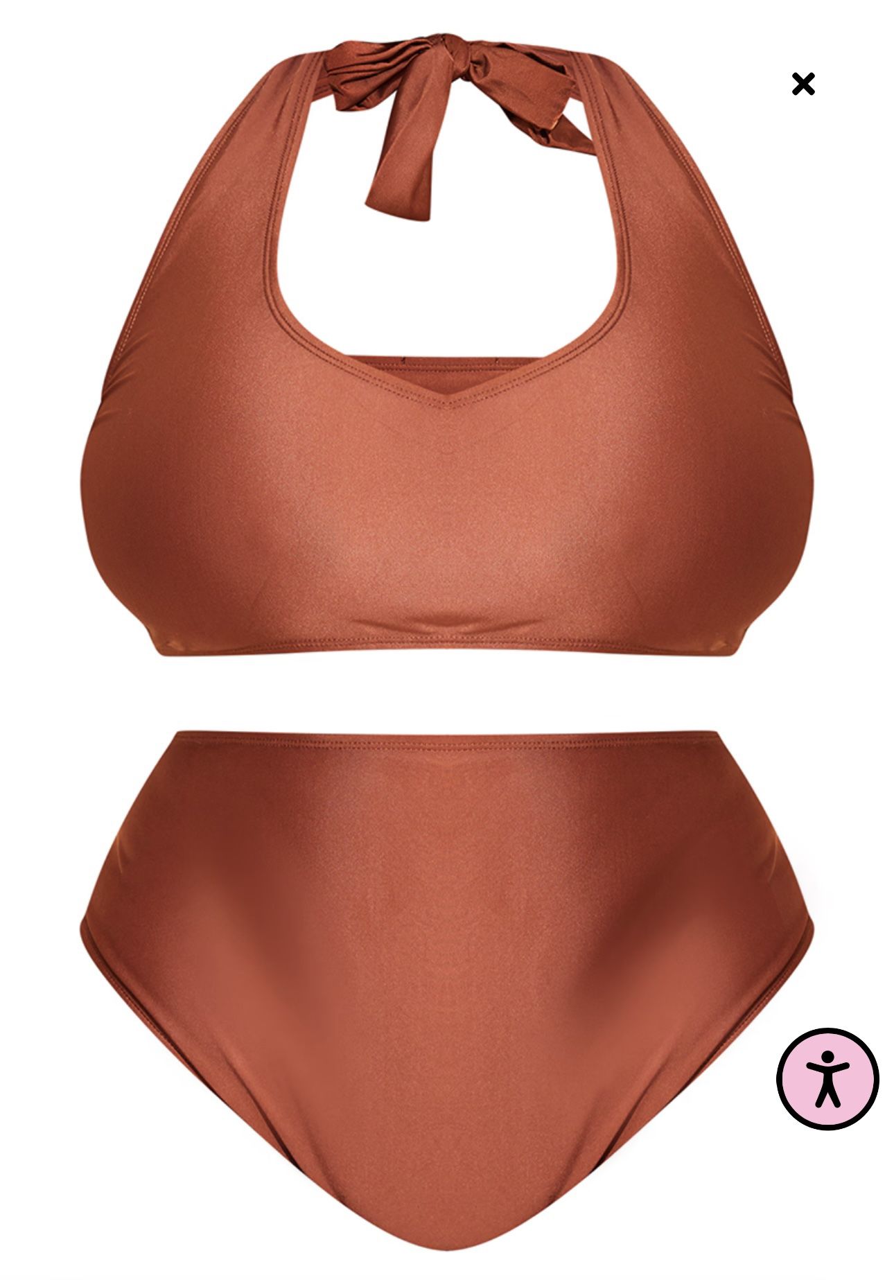 Plus Size Bikini Set Halterneck