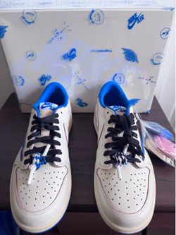 Jordan 1 Retro Low OG SP "Fragment x Travis Scott Sail Military Blue"