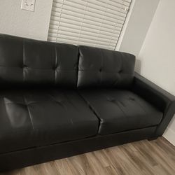 Leather Black Couch