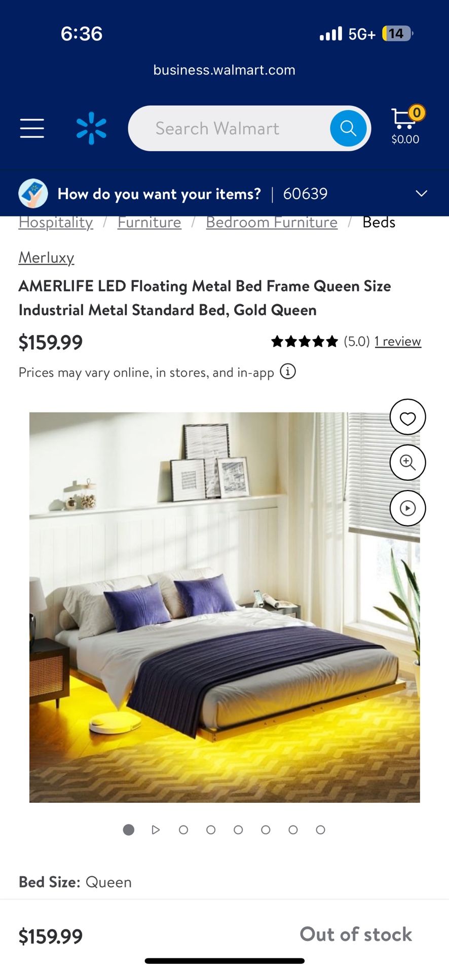 Brand New Unopened Floating LED Queen Bed Frame